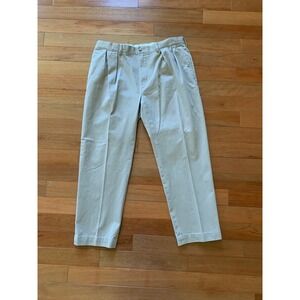 Polo Ralph Lauren Mens 38x30‎ Ethan Pants Khaki Pleated 100% Cotton